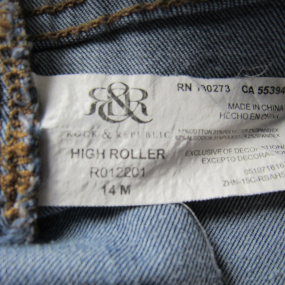 Rock & Republic High Roller Jeans Womens 14M Blue Skinny High Rise - Picture 7 of 12